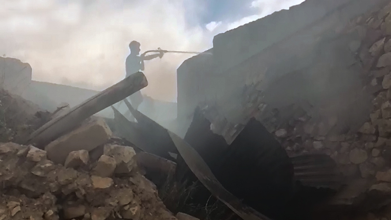 Tercan'da korkutan yangın