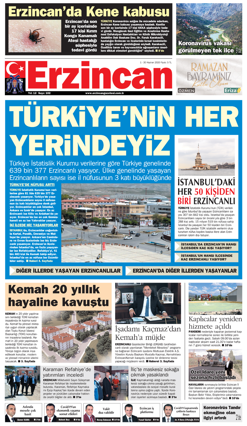 Erzincan Gazetesi 102. Sayı